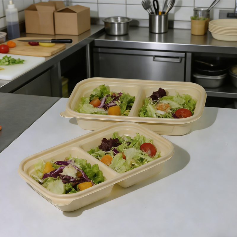 Microwavable Corn Starch Food Container with Lid