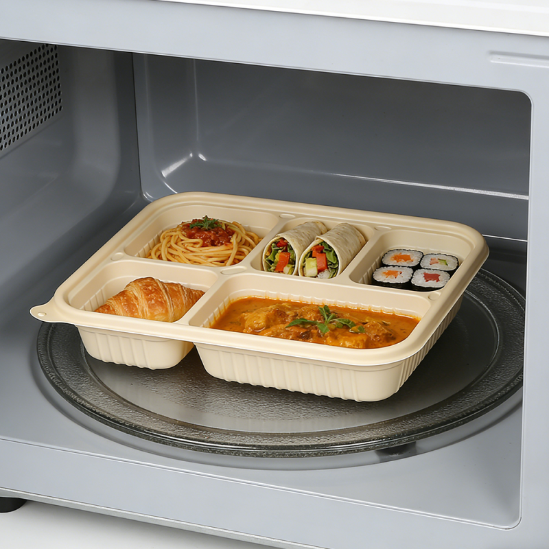 Biodegradable 1000ml 5-Section Cornstarch Food Box