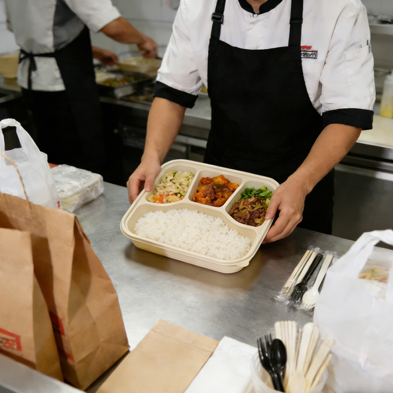 耐久性のあるマルチグリッドコーンスターチ使い捨てトレイ