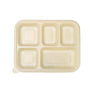 Biodegradable 1000ml 5-Section Cornstarch Food Box