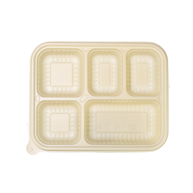 Biodegradable 1000ml 5-Section Cornstarch Food Box