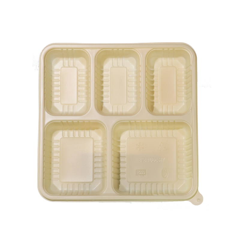Sustainable 5-Compartment Cornstarch Takeout Box