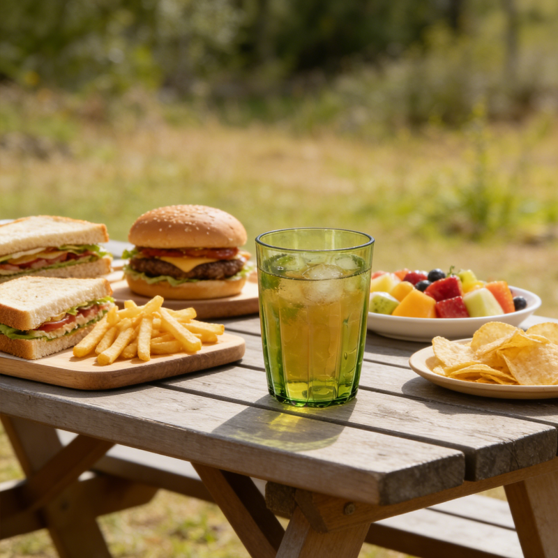 Durable Green Faceted Polycarbonate Cup