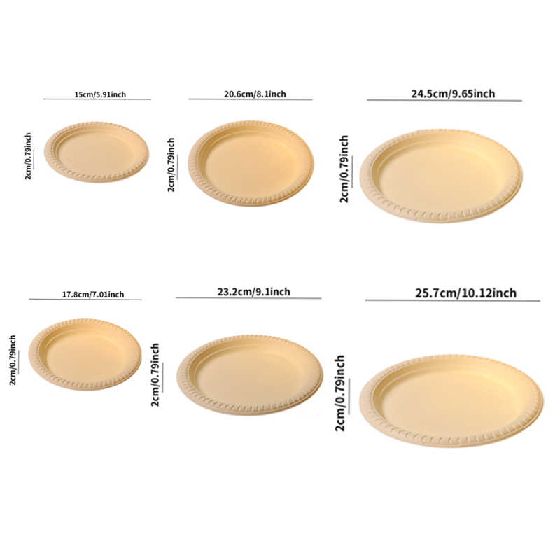 Biodegradable Corn Starch Round Dinner Plates