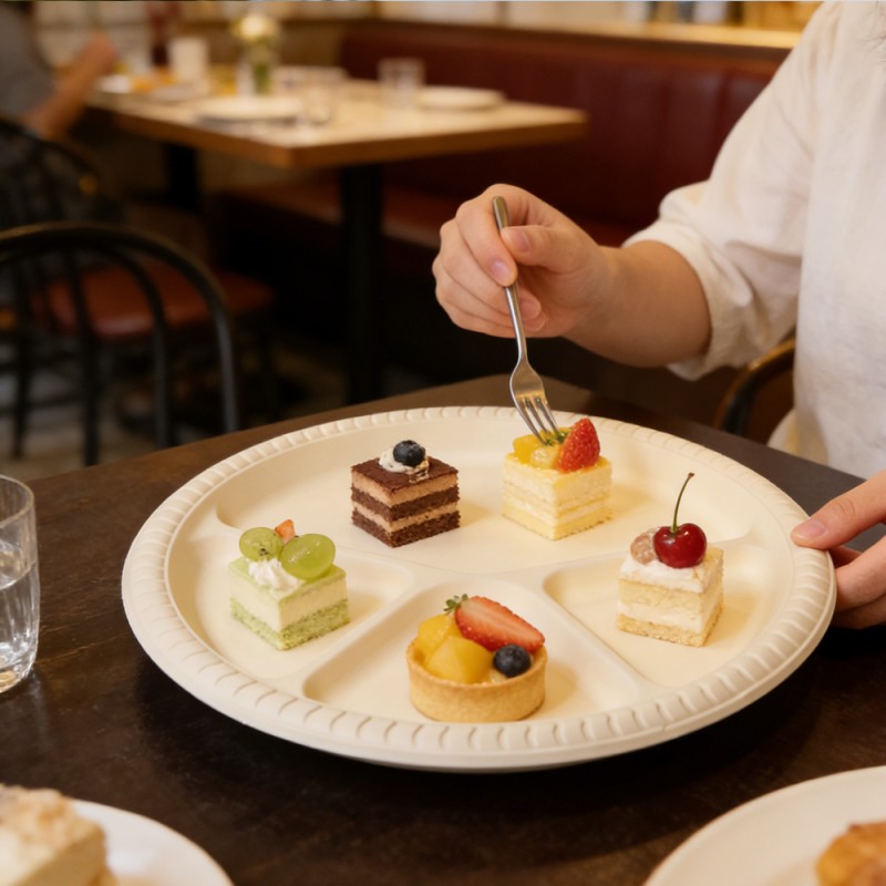 Biodegradable Multi-Section Disposable Plates