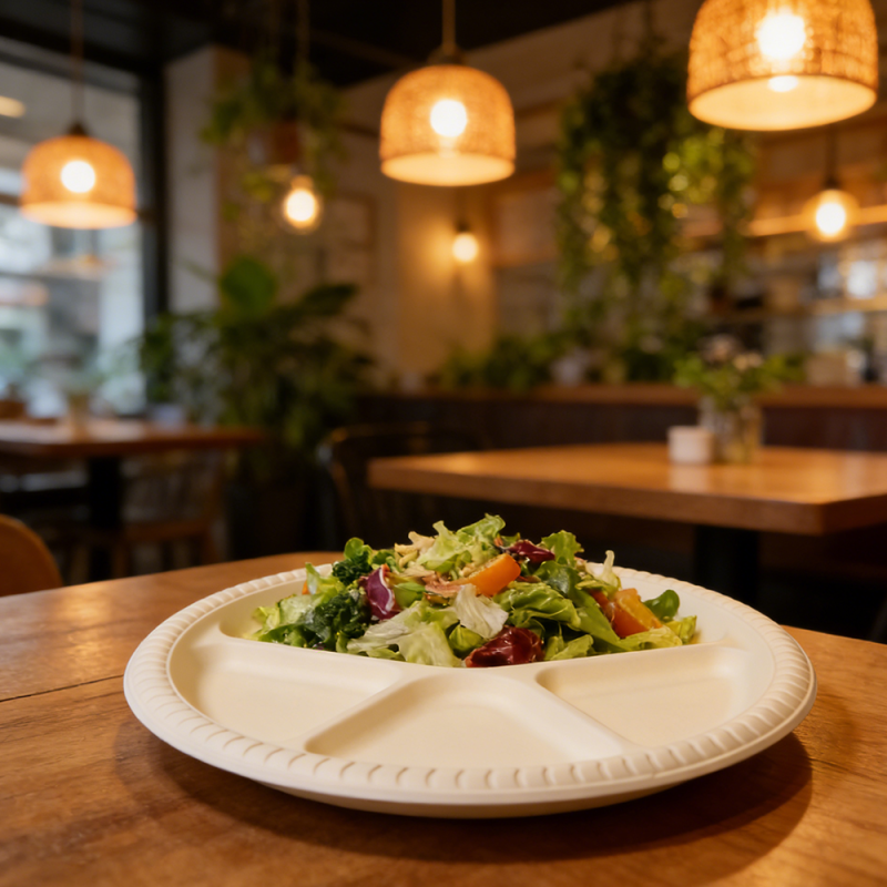 Biodegradable Multi-Section Disposable Plates
