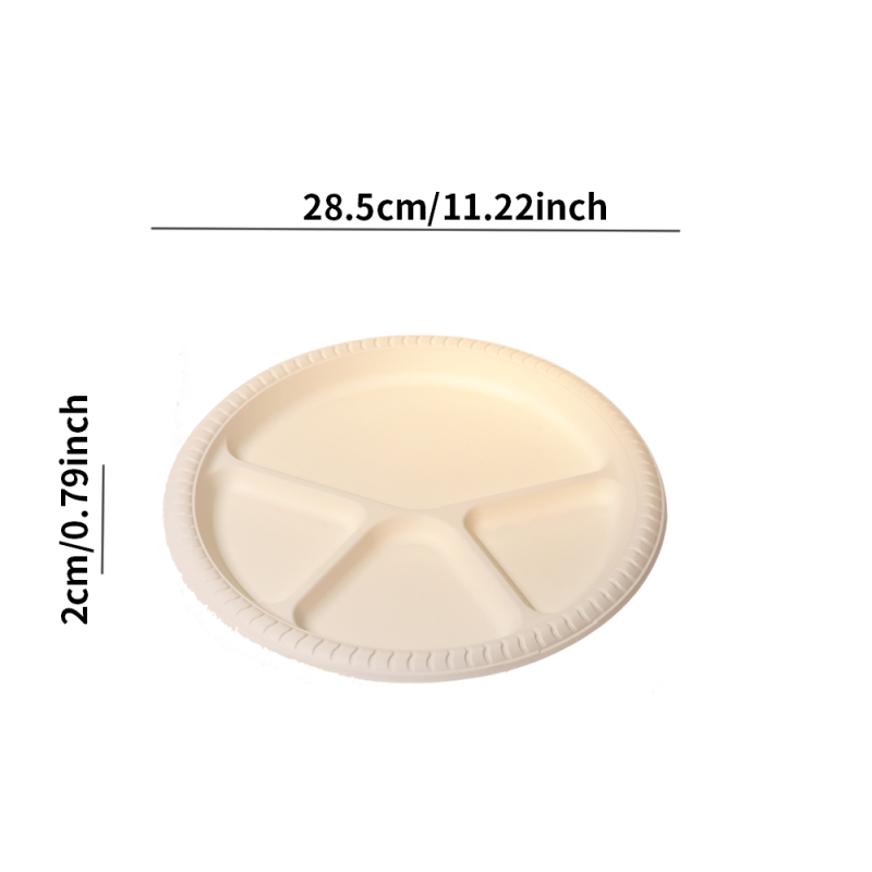 Biodegradable Multi-Section Disposable Plates