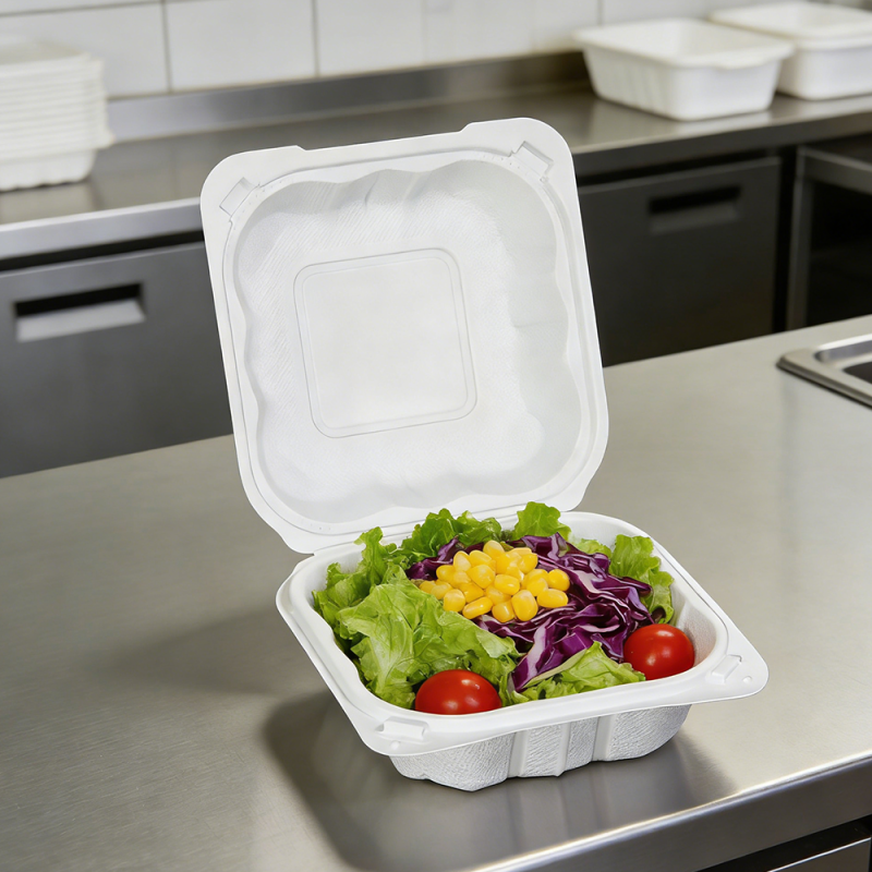 環境に優しいPPヒンジ付きクラムシェル食品容器