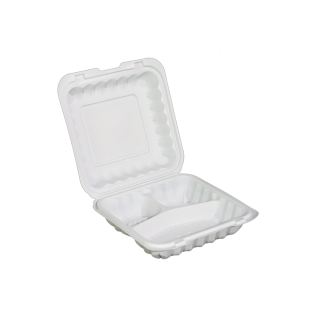 3-Compartment PP Clamshell Takeout Box