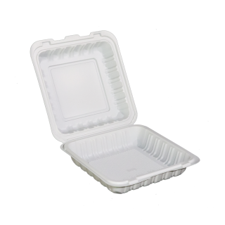 Eco-Friendly Square PP Hinged Takeout Container