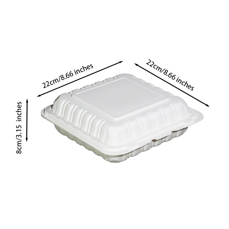 環境に優しいスクエアPPヒンジ付きテイクアウト容器