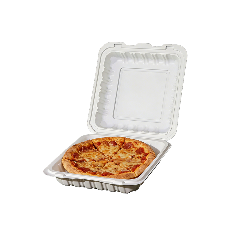 環境に優しいスクエアPPヒンジ付きテイクアウト容器