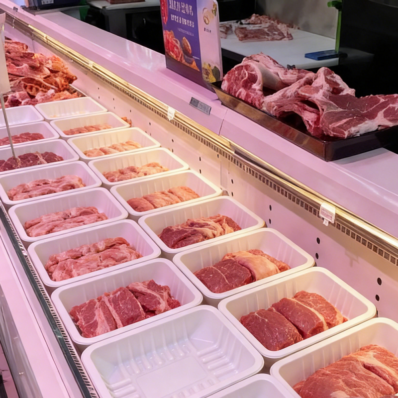 Vassoio per carne e verdura in PP riciclabile e durevole
