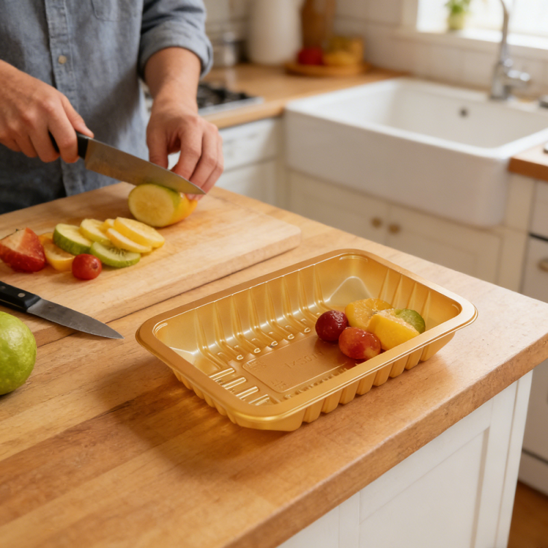 カスタマイズサイズのロゴ付きPP長方形サービストレイ