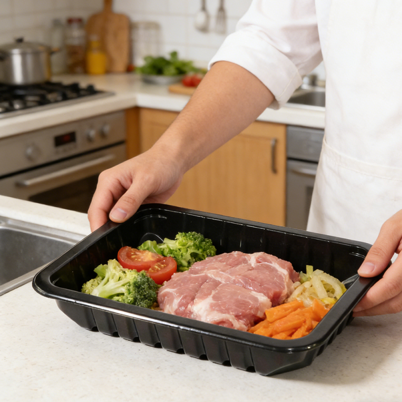 Durable Leak-Proof Plastic Meat & Fruit Trays