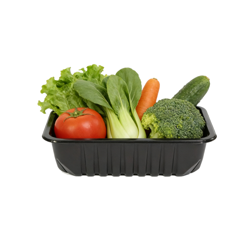 Durable Black Premium PP Fresh Meat and Fish Trays
