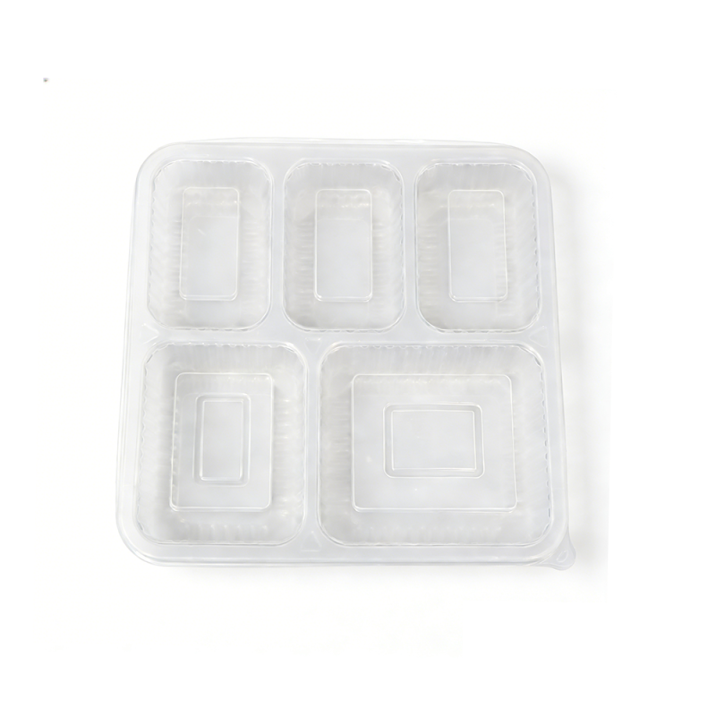 Премиальные прозрачные подносы для свежих блюд с 5 отделениями