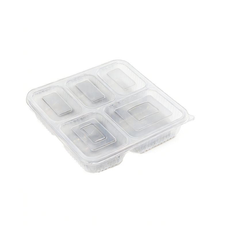 Премиальные прозрачные подносы для свежих блюд с 5 отделениями