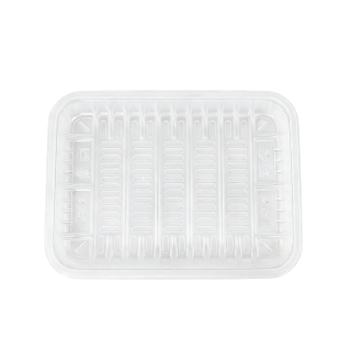Clear PP Ribbed Fresh Meat Produce Packaging Trays