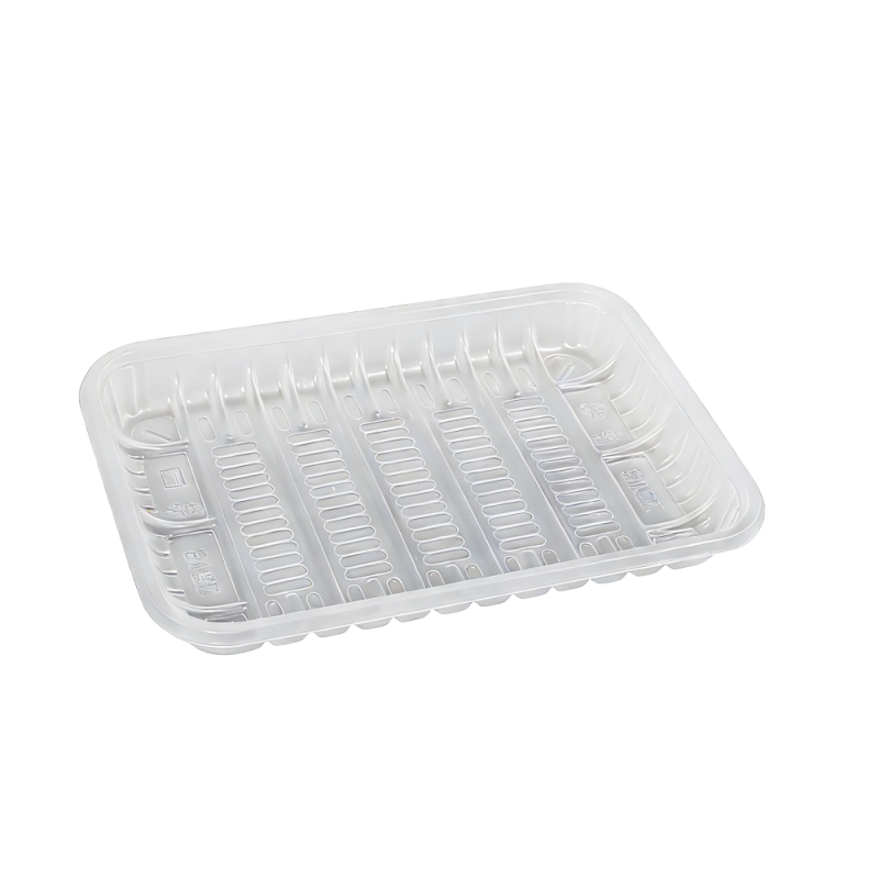 Clear PP Ribbed Fresh Meat Produce Packaging Trays