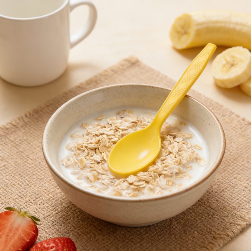 متحرک رنگ کے 6.5 انچ ڈسپوزایبل چمچ