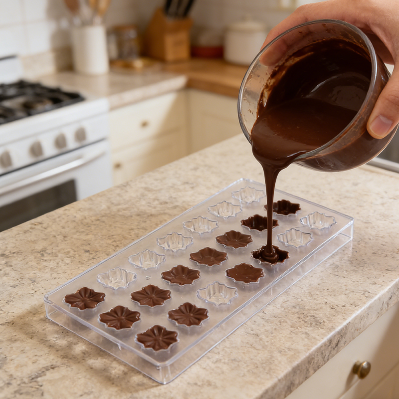 Plateau de coulée de chocolat de précision Feuille d'érable