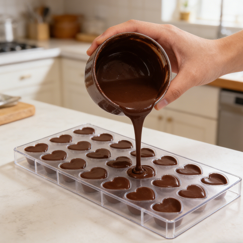 Plateau à bonbons en forme de cœur en PP durable