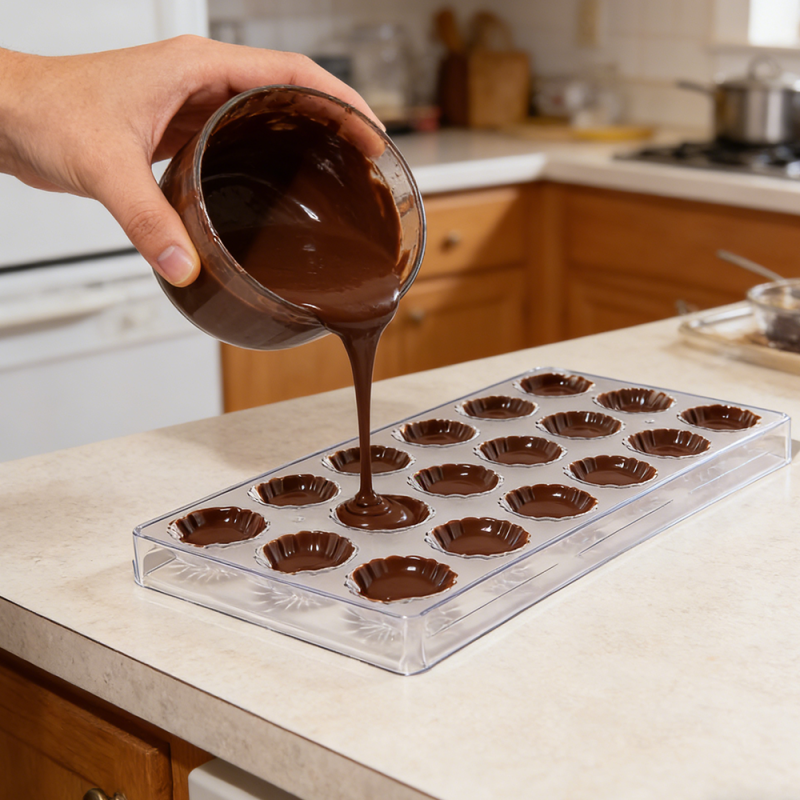 Moule à chocolat en polypropylène de qualité supérieure en forme de fleur