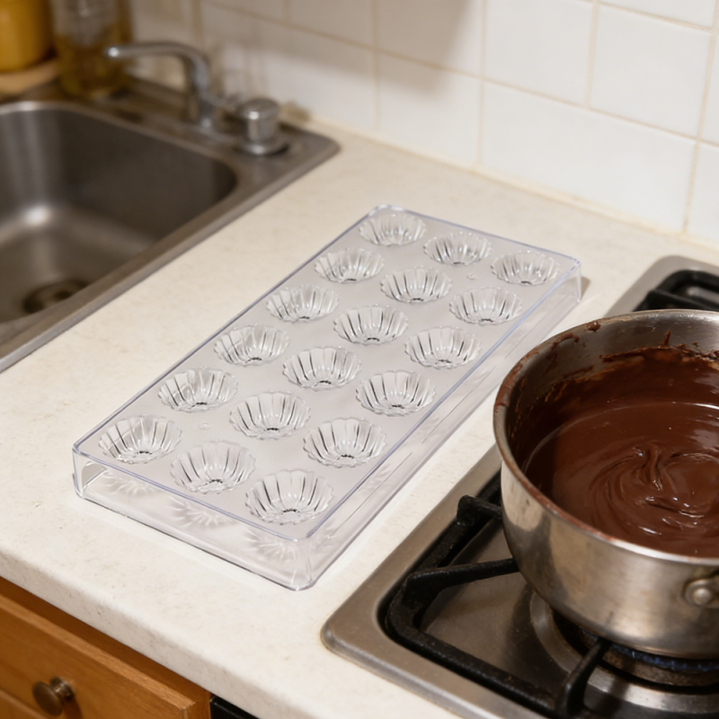 Moule à chocolat en polypropylène de qualité supérieure en forme de fleur