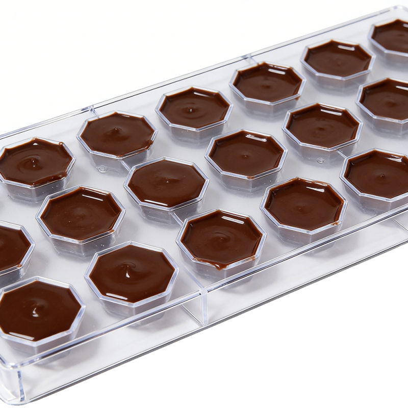 Moule à chocolat octogonal en plastique transparent