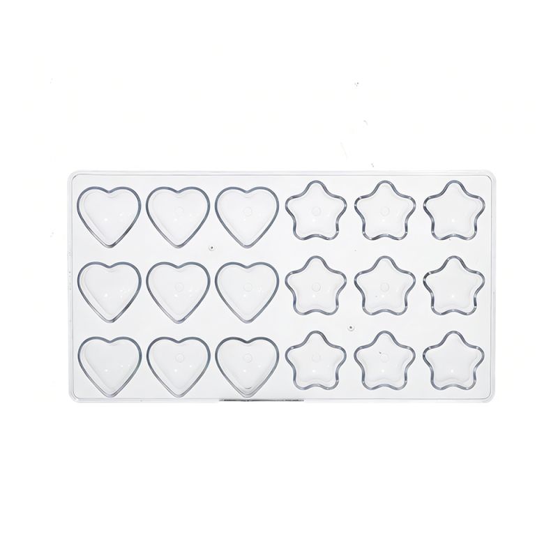 Moule à chocolat professionnel en PP en forme de cœur et d'étoile