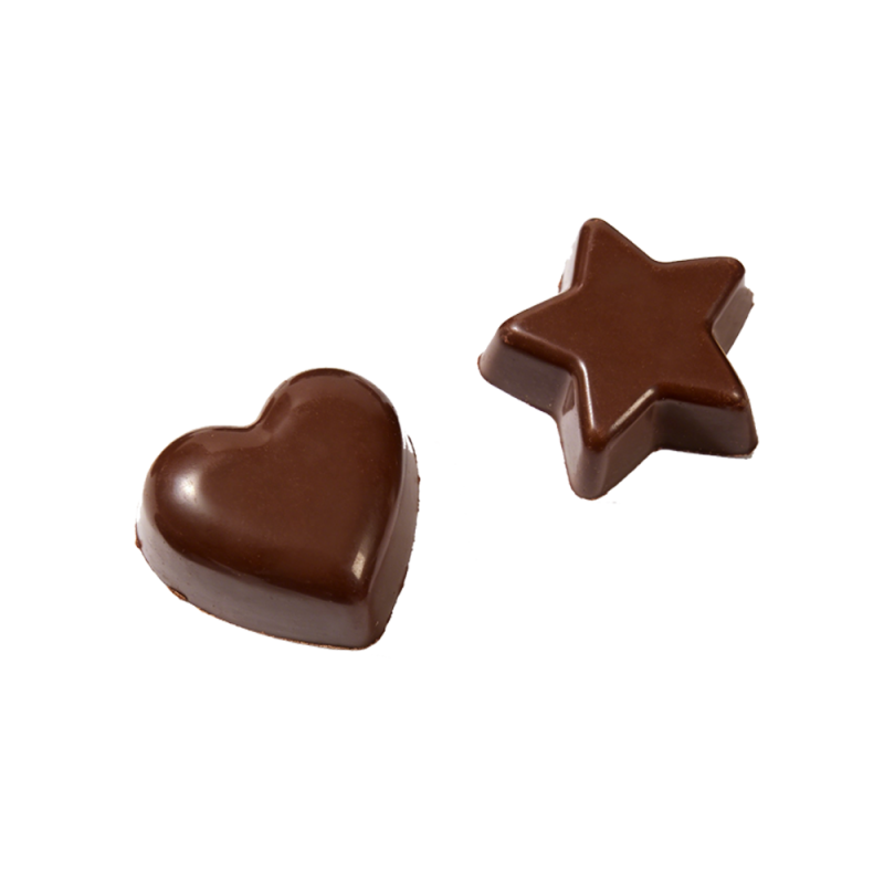 Moule à chocolat professionnel en PP en forme de cœur et d'étoile