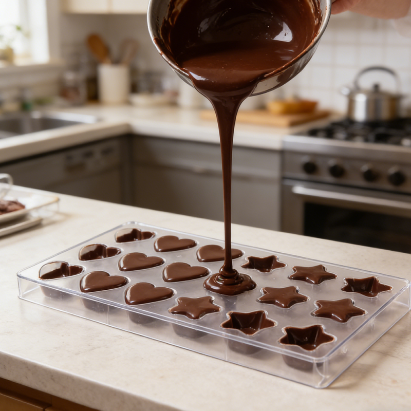 Moule à chocolat professionnel en PP en forme de cœur et d'étoile