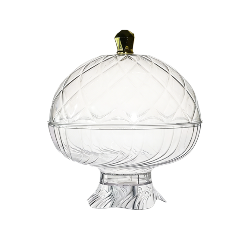 Elegante, transparente Luxus-Obstschale aus PET mit Deckel