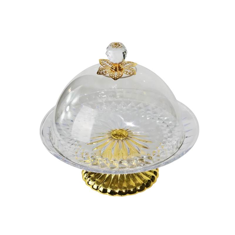 Plastic Gold Cupcake Display Stand with Lid