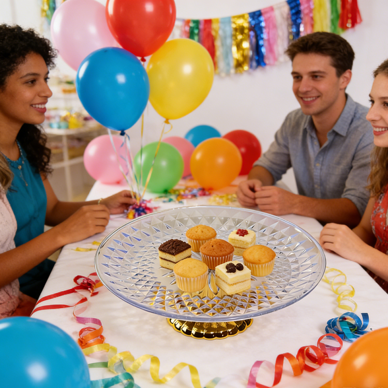Plastic Gold Cupcake Display Stand with Lid