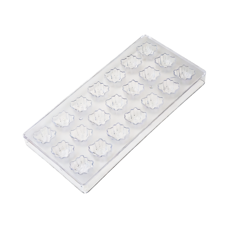 Plastic PS Maple Leaf Chocolate Mold 21 Cavity