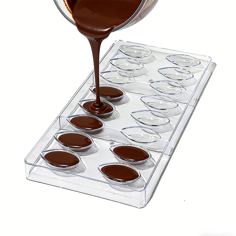 Clear 16-Cavity Leaf Shape PS Chocolate Mold