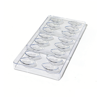 Clear 16-Cavity Leaf Shape PS Chocolate Mold