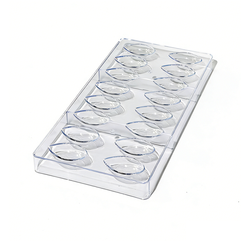 Clear 16-Cavity Leaf Shape PS Chocolate Mold