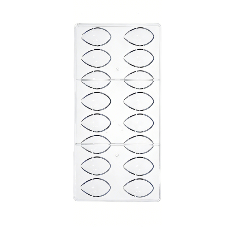 Clear 16-Cavity Leaf Shape PS Chocolate Mold
