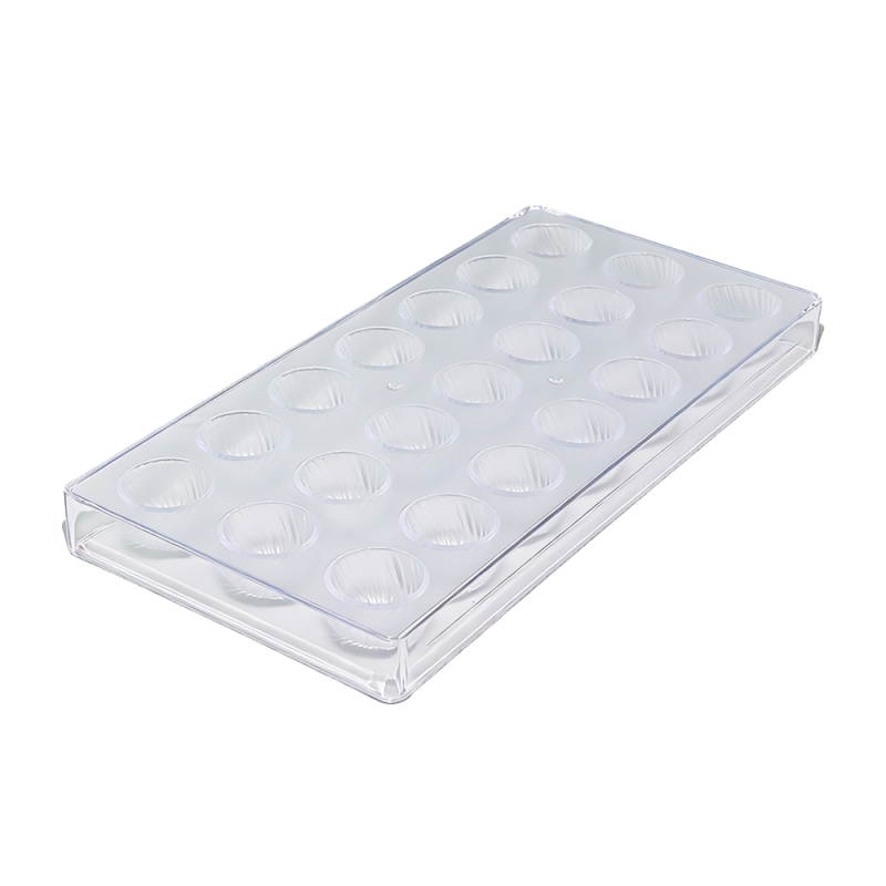 21-Cavity Swirl Dome Spiral Bonbon Chocolate Mold