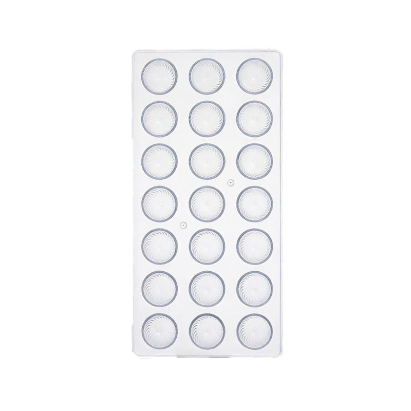 21-Cavity Swirl Dome Spiral Bonbon Chocolate Mold