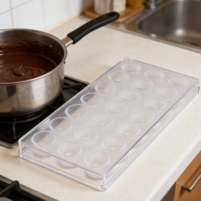 21-Cavity Swirl Dome Spiral Bonbon Chocolate Mold