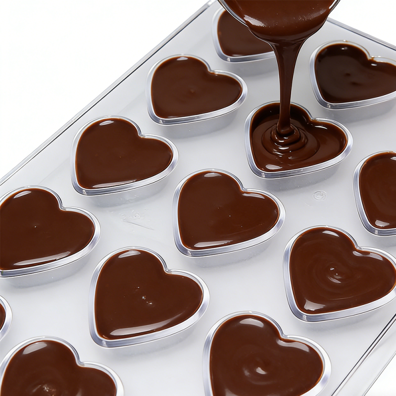 Molde para caramelos con forma de corazón de PS de primera calidad