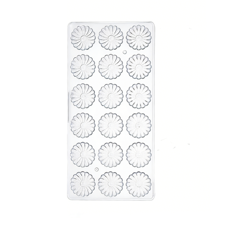 Molde de plástico transparente para bombones con forma de pétalo de flor (PS)