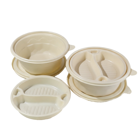 Takeaway-Tablett mit 2 Fächern und Suppenschüssel-Set