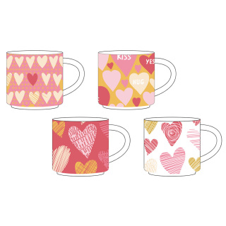 Zoete romantische Valentijnsdag mok & cup hart koffiemok