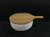 bowl with Bamboo Wood Serving Tray