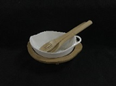 bowl with Bamboo Wood Serving Tray